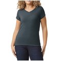 Camiseta cuello de pico para mujer de corte entallado Dark Heather M