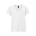 Camiseta cuello de pico para mujer de corte entallado White M