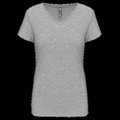 Camiseta cuello de pico mujer Light Grey Heather Xxl