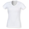 Camiseta cuello de pico para mujer White XS