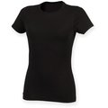 Camiseta cuello redondo mujer algodón Black M