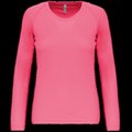 Camiseta de deporte manga larga poliéster Fluorescent  Pink S