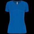Camiseta de deporte mujer cuello de pico Aqua Blue S