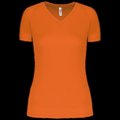 Camiseta de deporte mujer cuello de pico Fluorescent Orange Xs