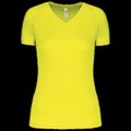 Camiseta de deporte mujer cuello de pico Fluorescent Yellow M