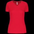 Camiseta de deporte mujer cuello de pico Red S