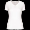 Camiseta de deporte mujer cuello de pico White Xxl
