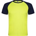 Camiseta Deportiva Bicolor Amarillo Fluor/Marino 8
