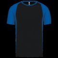 Camiseta deportiva bicolor manga corta Black / Aqua Blue 3XL
