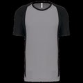 Camiseta deportiva bicolor manga corta Fine Grey / Black 4XL