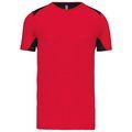 Camiseta deportiva bicolor unisex Red / Black XXL