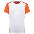 Camiseta deportiva de hombre secado rápido White / Fluorescent Orange Xl