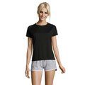 Camiseta Deportiva Mujer 140g Negro/ Negro Opaco XL