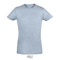 Camiseta Entallada Hombre Algodón Azul Cielo Jaspeado L