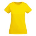 Camiseta entallada mujer algodón orgánico Amarillo S