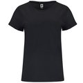 Camiseta Holgada Manga Dobladillo Negro M