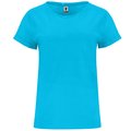 Camiseta Holgada Manga Dobladillo Turquesa 3XL