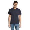 Camiseta Hombre Algodón Cuello Pico Azul Mar XXL
