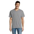 Camiseta Hombre Algodón Cuello Pico Gris Jaspeado L