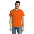 Camiseta Hombre Algodón Cuello Pico Naranja Xl