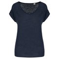 Camiseta lino cuello redondo mujer Navy Blue L