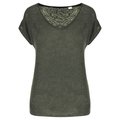 Camiseta lino cuello redondo mujer Organic Khaki XXL