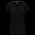 Camiseta de manga corta cuello pico mujer Black S