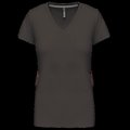 Camiseta de manga corta cuello pico mujer DARK GREY XXL