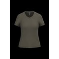 Camiseta de manga corta cuello pico mujer Dark Khaki Xl