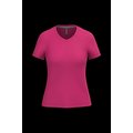 Camiseta de manga corta cuello pico mujer Fuchsia M