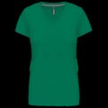 Camiseta de manga corta cuello pico mujer Kelly Green M