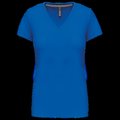 Camiseta de manga corta cuello pico mujer Light Royal Blue XL