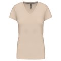 Camiseta de manga corta cuello pico mujer Light Sand XL