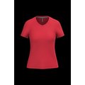 Camiseta de manga corta cuello pico mujer Red M