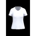 Camiseta de manga corta cuello pico mujer White L