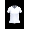 Camiseta de manga corta cuello pico mujer White M