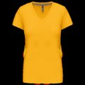 Camiseta de manga corta cuello pico mujer Yellow L