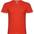 Camiseta manga corta escote en pico tubular Rojo M