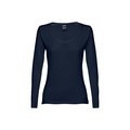 Camiseta manga larga ajustada para mujer Azul XL