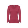 Camiseta manga larga ajustada para mujer Rojo matizado L