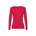 Camiseta manga larga ajustada para mujer Rojo S