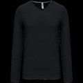 Camiseta de manga larga con cuello de pico Black L