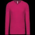 Camiseta de manga larga con cuello de pico Fuchsia 4XL