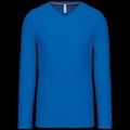 Camiseta de manga larga con cuello de pico Light Royal Blue 4XL