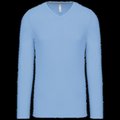 Camiseta de manga larga con cuello de pico Sky Blue 3XL