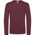 Camiseta manga larga hombre algodón Burgundy 3Xl