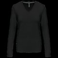 Camiseta manga larga mujer algodón entallada Black 3XL