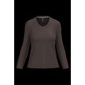 Camiseta manga larga mujer algodón entallada Chocolate Xxl
