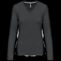 Camiseta manga larga mujer algodón entallada DARK GREY S