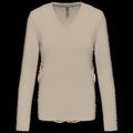 Camiseta manga larga mujer algodón entallada Light Sand M